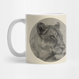 Lioness Face Close-up in Spiroglyphic Style Spiral Circles Mug